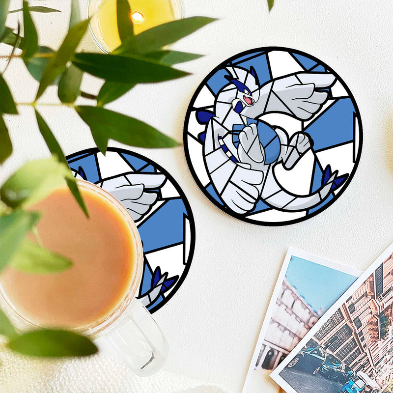 Lugia Pokemon Stained Glass Decor Coaster - Gift Idea