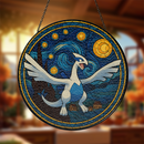 Lugia Starry Night Pokemon Stained Glass Suncatcher
