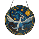 Lugia Starry Night Pokemon Stained Glass Suncatcher