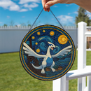 Lugia Starry Night Pokemon Stained Glass Suncatcher