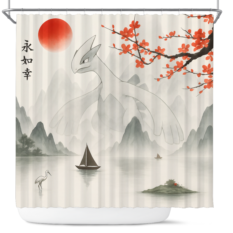 Lugia Pokemon In The Japan Landscape Shower Curtain