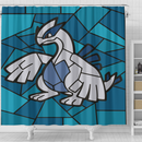 Lugia Pokemon Stained Glass Shower Curtain