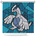 Lugia Pokemon Stained Glass Shower Curtain