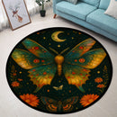 Luna Moth Moon Phase Art Butterfly Carpet Round Rug