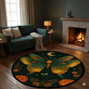 Luna Moth Moon Phase Art Butterfly Carpet Round Rug