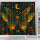 Luna Moth Moon Phase Art Butterfly Shower Curtain