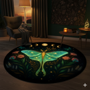 Luna Moth Moon Phase Art Carpet Round Rug