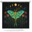 Luna Moth Moon Phase Art Shower Curtain