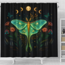 Luna Moth Moon Phase Art Shower Curtain