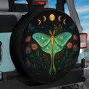 Luna Moth Moon Phase Art Car Spare Tire Cover