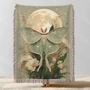 Luna Moth Butterfly Flower Woven Throw Blanket