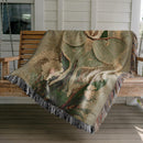 Luna Moth Butterfly Flower Woven Throw Blanket