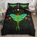 Luna Moth Moon Phase Art Bedding Set