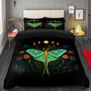 Luna Moth Moon Phase Art Bedding Set