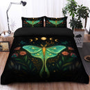Luna Moth Moon Phase Art Bedding Set