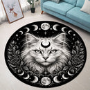 Lunar Phases Cat Moon Carpet Round Rug