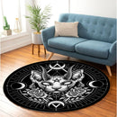 Lunar Phases Gothic Sphynx Cat Carpet Round Rug