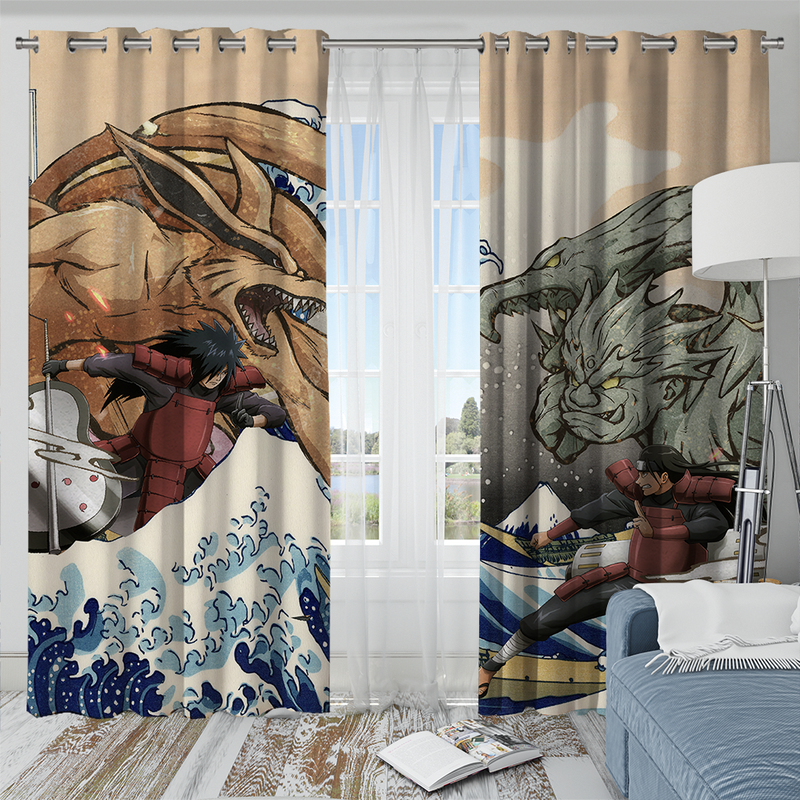 Madara Vs Hashirama The Great Wave Japan Window Curtain