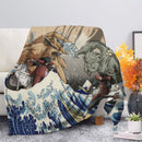 Madara vs Hashirama The Great Wave Premium Blanket