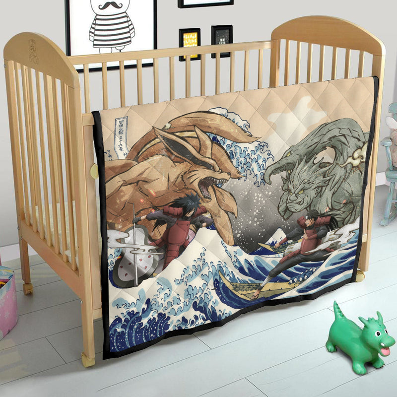 Madara Vs Hashirama The Great Wave Quilt Blanket