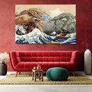Madara Vs Hashirama The Great Wave Japan - Living Room - Canvas Wall Art - Print - Wall Decor