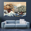 Madara Vs Hashirama The Great Wave Japan - Living Room - Canvas Wall Art - Print - Wall Decor