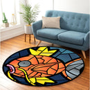 Magikarp Pokemon Stained Glass Round Rug