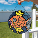Magikarp Pokemon Round Stained Glass Suncatcher