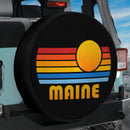 Sunset Retro Maine Car Spare Tire Cover