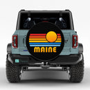 Sunset Retro Maine Car Spare Tire Cover