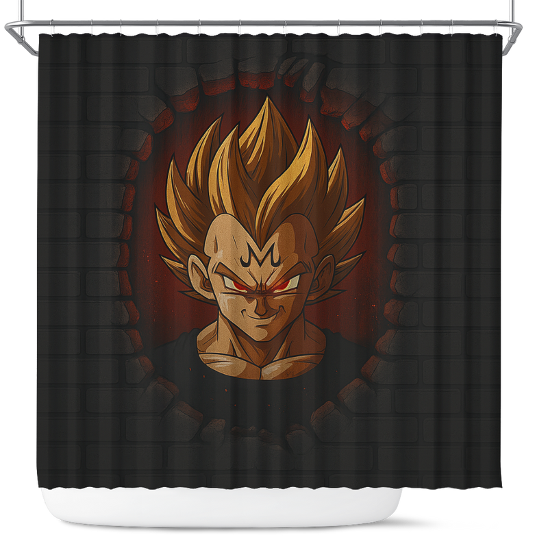 Majin Vegeta Break Wall Shower Curtain