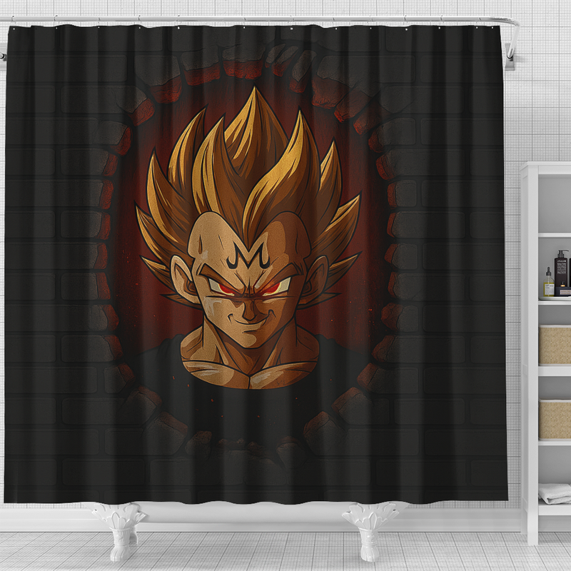 Majin Vegeta Break Wall Shower Curtain