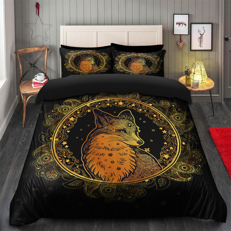 Mandala Fox Bedding Set Duvet Cover And 2 Pillowcases Nearkii