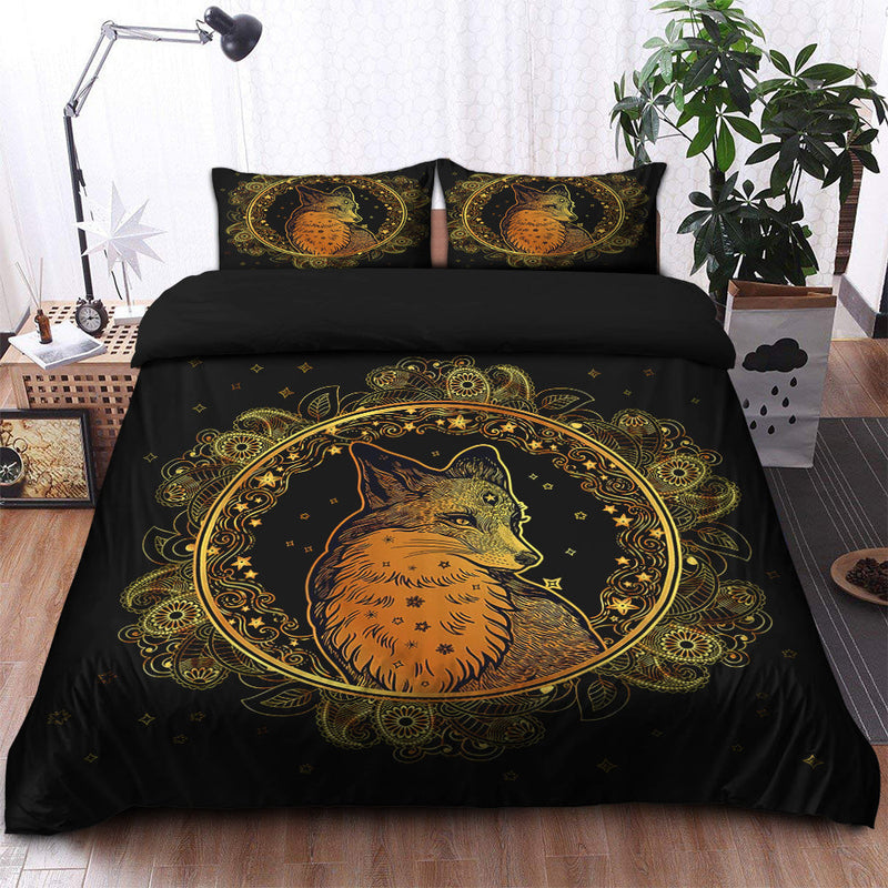 Mandala Fox Bedding Set Duvet Cover And 2 Pillowcases Nearkii