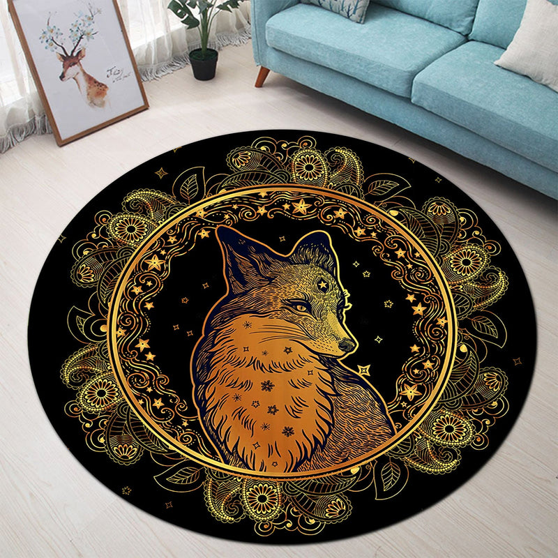 Mandala Fox Round Rug