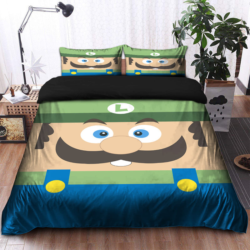 Mario Luigi Bedding Set Duvet Cover And 2 Pillowcases