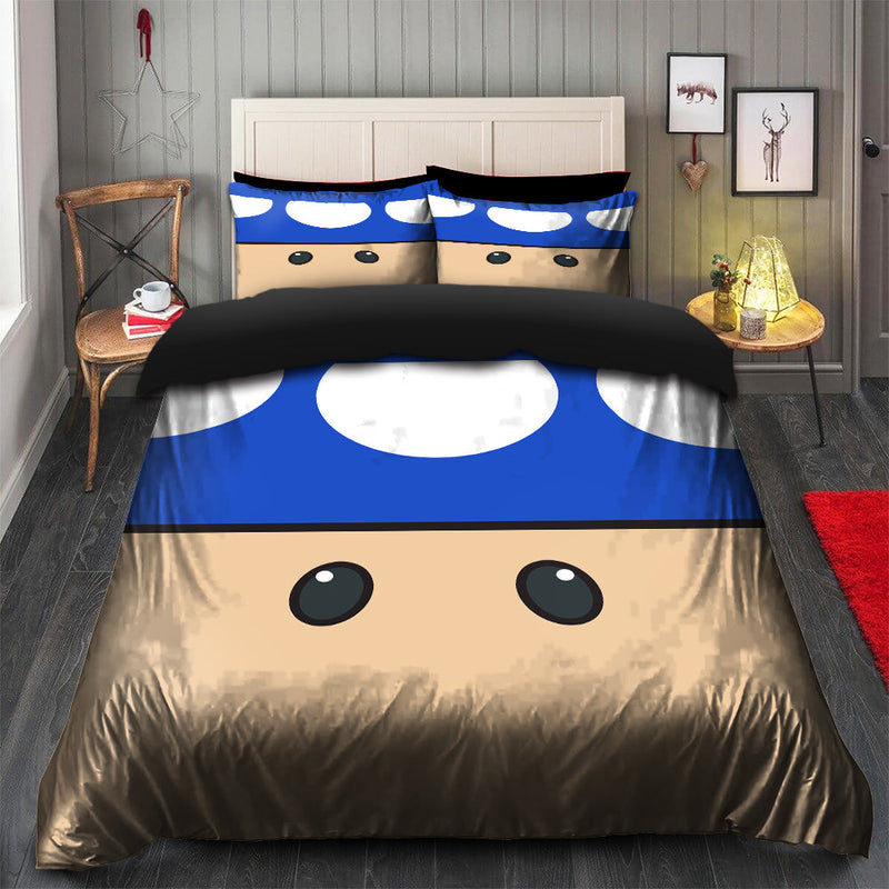 Mario Mushroom Bedding Set Duvet Cover And 2 Pillowcases