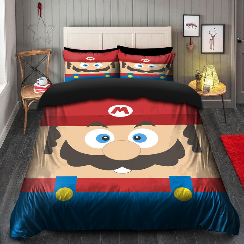 Mario Red Bedding Set Duvet Cover And 2 Pillowcases