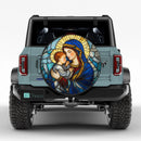 Mary Holding The Infant Jesus Stained Glass Jeep Car Spare Tire Cover