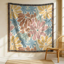 Matisse Inspired Leaf Modern Dynamic Minimalist Flower Woven Throw Blanket