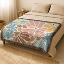 Matisse Inspired Leaf Modern Dynamic Minimalist Flower Woven Throw Blanket