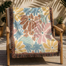 Matisse Inspired Leaf Modern Dynamic Minimalist Flower Woven Throw Blanket