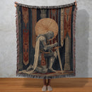 Medieval Knight Sodier Gothic Fantasy Woven Throw Blanket