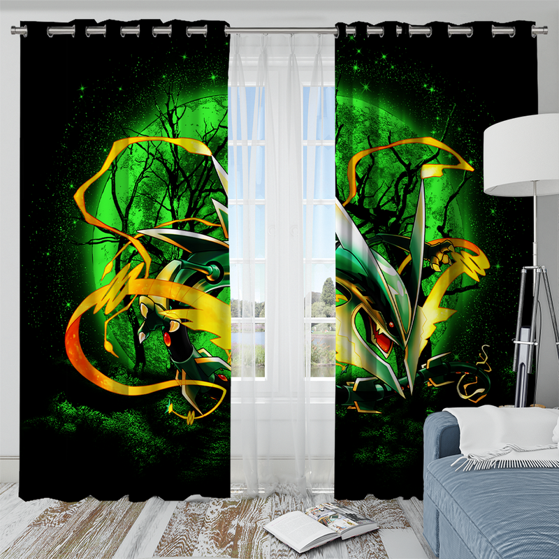 Mega X Rayquaza Moonlight Window Curtain