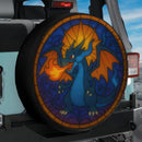 Mega Charizard X Pokemon Sun Stained Glass Jeep Car Spare Tire Cover