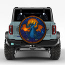 Mega Charizard X Pokemon Sun Stained Glass Jeep Car Spare Tire Cover