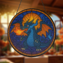 Mega Charizard X Pokemon Sun Stained Glass Suncatcher