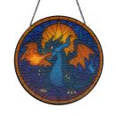 Mega Charizard X Pokemon Sun Stained Glass Suncatcher