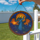 Mega Charizard X Pokemon Sun Stained Glass Suncatcher