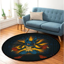 Mega Lucario Pokemon Stained Glass Round Rug